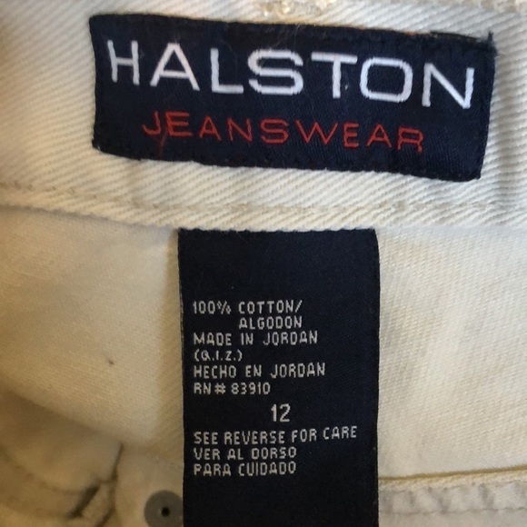 VTG Halston Jeans Baggy  High Rise 100% Cotton Shorts  Sz. 12 90’s Y2K Beige - Picture 5 of 7